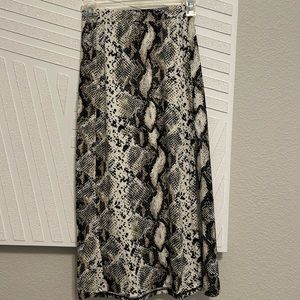 Good Luck Gem snakeskin midi shirt with slit. Size: S